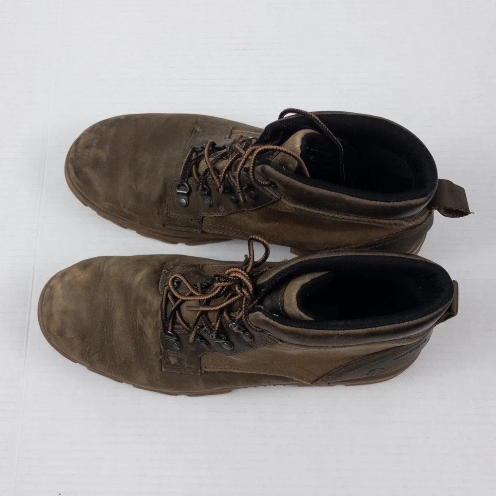 Wolverine Drummond Boot Mens 12 Brown Leather Canvas Waterproof‎ Work Utility